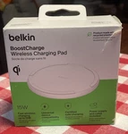 New Open Box Belkin Boostcharge 15W Wireless Charging Pad WIA012TTWH - White. Fixed Price $12.99.