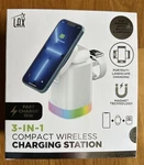 Lax 3-IN-1 Compact Wireless Charging Station Apple Watch Iphone & Airpods New. Fixed Price $8.50.