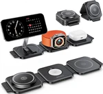 Jargou 3-IN-1 Foldable Magnetic Fast Qi Wireless Charging Station, Black. Fixed Price $21.00.
