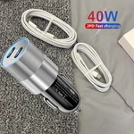 Dual Type Pd 40W Fast Car Charger Adapter Usb Cable For IPHONE14 13 12 11 Xr. Fixed Price $11.54.