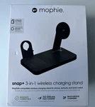 Mophie Snap+ 3-IN-1 Wireless Charging Stand Black (new Box/ Unused). Fixed Price $49.99.