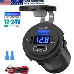 Dual Ports 3.0 Usb Car Cigarette Charger Lighter Digital Led Voltmeter 12V - 24V. Fixed Price $7.59.