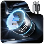 Lisen 200W Car Charger Usb Fast Gan Pd 140W Black. Fixed Price $45.99.