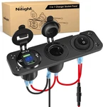 4 In 1 Charger Socket Panel Dual QC3.0 Usb With Led Voltmeter Display And Cigare. Fixed Price $26.99.