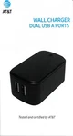 At&t Dual Usb-a 4.8 Amp Wall Charger Black. Fixed Price $14.99.
