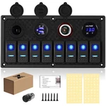Xhtechnology Marine Boat Rocker Switch Panel,waterproof 8 Gang, Blue. Fixed Price $54.25.