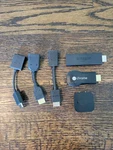 Amazon Fire Tv Hd W87CUN & Chrome H2G2-42 Media Streamers W/ Adapters No Remotes. Fixed Price $21.98.