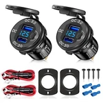 Upgraded 2PCS 12V/24V Usb Outlet With Voltmeter& On/off Switch, Quick Charg.... Fixed Price $29.98.