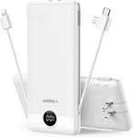 Veger Portable Charger For Iphone Built In Cables And Wall Plug, 10000MAH Slim. Fixed Price $62.09.