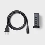 Heyday 6-PORT Charging Hub Vertical 2C + 4A Black Saffiano. Fixed Price $13.99.