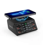 Usb Charger, Asometech 100W 8 Port Multiple Charging Station With 4 Black. Fixed Price $61.38.