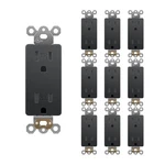 Alastech 15 Amp Standard Decorator Electrical Wall Outlet, BLACK-10 Pack. Fixed Price $14.40.