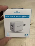 Powertek Dual Usb Wall Charger Ports 2.4 Amps. Fixed Price $12.30.