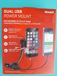 Isound Dual Car Mount Charger Plug Holder Usb Port Dock Cradle Gooseneck. Fixed Price $25.00.