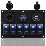 Fxc Waterproof Marine Boat Rocker Switch Panel With Dual Blue. Fixed Price $45.99.