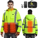 Eoyekli Heated Safety Jacket W/20000MAH Battery Reflective Waterproof Coat. Fixed Price $99.99.
