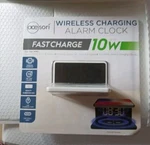 2 Wireless Charging Stations Alarm Clock White Fast Charge Wall Plug. Fixed Price $35.00.