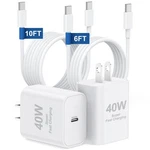 Essri 40W For Iphone 17 16 Pro Max Charger Fast 6FT+10FT, White. Fixed Price $23.13.