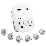 Ceptics Safest Travel Adapter Kit, Dual Usb For Iphone, 1 Pack, White Gray. Fixed Price $46.87.