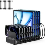 Usb Charging Station For Multiple Devices, 10-PORT 100W Black. Fixed Price $39.11.