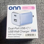 Onn Dual-port Usb-c/usb Wall Charger Fast Power Delivery Led White. Fixed Price $9.99.