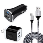 Usb Wall Charger Block 2.1A Dual Port Power Adapter With Car And 6FT .... Fixed Price $14.05.