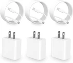 3 Pack For Iphone Fast Charger 20W Pd Usb Wall With 6FT Type-c. Fixed Price $9.99.