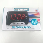 Westclox Large 1.4 Led Digital Alarm Clock 2 Usb Fast Charging Port Fm Radio. Fixed Price $7.27.