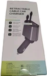 Retractable Cable Car Charger 4-IN-1 New Open Box. Fixed Price $9.99.