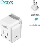 Ceptics European Plug Adapter, Usb-c And A, Includes Type Swadapt Attachment. Fixed Price $17.99.