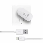New Belkin F8J032TT04-WHT Swivel Wall Charger Apple Lightning Cable Adapter. Fixed Price $14.49.