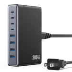 Lanluk 200W Gan Iv 8-PORT Charging Station With 65W Usb-c Pd Output And QC4.0.... Fixed Price $51.97.