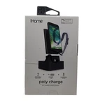Ihome Poly Charge 4-PORT Usb Hub With Contact Power Bank, Black IH-CT522B. Fixed Price $34.97.