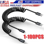 Spring Coiled Cord Fast Charge&data Cable For Iphone 14 13 12 11 Plus/promax Lot. Fixed Price $61.53.