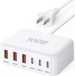 Usb Fast Charger, 100W Gan 6 Port Type Charging Station Hub Block Cube, Wall. Fixed Price $34.05.