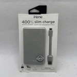 New Ihome Slim 8,000 Mah Universal Rechargeable Battery Gray IH-PP2004WG. Fixed Price $24.99.