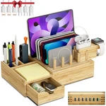 Bamboo Charging Station For Multiple Devices - Darfoo Wood. Fixed Price $87.97.