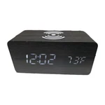 Wooden Tone Finish Alarm Clock With Wireless Charging (qi Pad). Fixed Price $13.87.