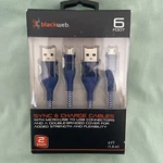 2 Pack Blackweb 6FT Sync & Charge Cable Micro-usb Connector Fiber Braided New. Fixed Price $10.50.