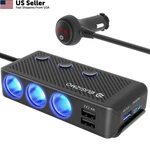 Eugizmo Cigarette Lighter Plug Splitter, 3 Socket 200W Car Black. Fixed Price $35.90.