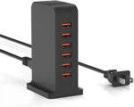 Vpsun Usb Charger 6 Port Multi Tower Charging Station For 50W, Black. Fixed Price $22.00.