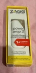Zagg Power Amp Portable Battery/charger/led Flashlight 3000MAH, White/gold. Fixed Price $10.99.