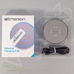 Wireless Charging Pad 10W Qi Fast Charger - Gray With Blue Led Light Emerson. Fixed Price $9.99.