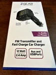 Zgear Fm Transmitter And Fast Charging Car Charger 12 Watt 2.4 Amp Aux & Usbport. Fixed Price $7.91.