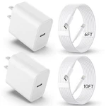 20W Fast Charging Iphone Charger With 6FT Cable And Usb Wall Adapter 3 Pack. Fixed Price $13.09.