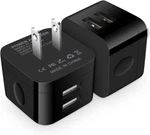 Wall Charger,usb PLUG,2PACK Flat Block Charging Low Black. Fixed Price $19.99.