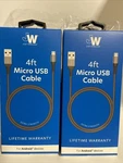 (4)JUST Wireless Jw Ft. Micro Usb Cable For Android Devices Extra Strength. Fixed Price $10.99.