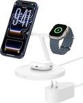 Belkin WIZ032TTWH 3-IN-1 Magsafe Wireless Charging Station White For Iphone 17. Fixed Price $95.00.
