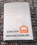 Vtg Zippo Cigarette Lighter Advertising Carlson Roofing Distributors Rockford Il. Fixed Price $60.00.
