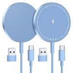 Magnetic Wireless Charger For Iphone: Compatible With Small And Thin, Blue. Fixed Price $29.57.